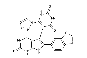 6-(1,3-benzodioxol-5-yl)-5-(2,4-diketo-6-pyrrol-1-yl-1H-pyrimidin-5-yl)-1,7-dihydropyrrolo[2,3-d]pyrimidine-2,4-quinone