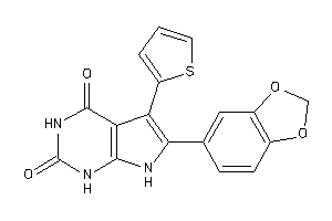 6-(1,3-benzodioxol-5-yl)-5-(2-thienyl)-1,7-dihydropyrrolo[2,3-d]pyrimidine-2,4-quinone