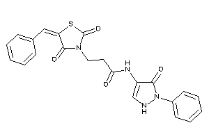Image of 3-(5-benzal-2,4-diketo-thiazolidin-3-yl)-N-(5-keto-1-phenyl-3-pyrazolin-4-yl)propionamide