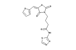 4-[4-keto-5-(2-thenylidene)-2-thioxo-thiazolidin-3-yl]-N-(1,3,4-thiadiazol-2-yl)butyramide