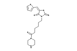 3-(6-keto-6-piperazino-hexyl)-5-(2-thenylidene)-2-thioxo-thiazolidin-4-one