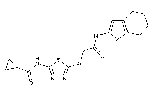 N-[5-[[2-keto-2-(4,5,6,7-tetrahydrobenzothiophen-2-ylamino)ethyl]thio]-1,3,4-thiadiazol-2-yl]cyclopropanecarboxamide