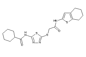 N-[5-[[2-keto-2-(4,5,6,7-tetrahydrobenzothiophen-2-ylamino)ethyl]thio]-1,3,4-thiadiazol-2-yl]cyclohexanecarboxamide