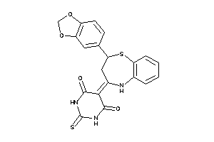 5-[2-(1,3-benzodioxol-5-yl)-3,5-dihydro-2H-1,5-benzothiazepin-4-ylidene]-2-thioxo-hexahydropyrimidine-4,6-quinone
