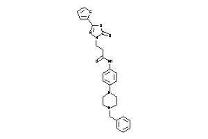 Image of N-[4-(4-benzylpiperazino)phenyl]-3-[2-keto-5-(2-thienyl)-1,3,4-oxadiazol-3-yl]propionamide