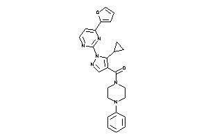 Image of [5-cyclopropyl-1-[4-(2-furyl)pyrimidin-2-yl]pyrazol-4-yl]-(4-phenylpiperazino)methanone