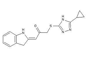 1-[(5-cyclopropyl-4H-1,2,4-triazol-3-yl)thio]-3-indolin-2-ylidene-acetone