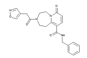 Image of N-benzyl-3-(2-isoxazol-4-ylacetyl)-7-keto-1,2,4,5-tetrahydropyrido[2,1-g][1,4]diazepine-10-carboxamide