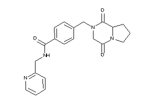 Image of 4-[(1,4-diketo-6,7,8,8a-tetrahydro-3H-pyrrolo[1,2-a]pyrazin-2-yl)methyl]-N-(2-pyridylmethyl)benzamide