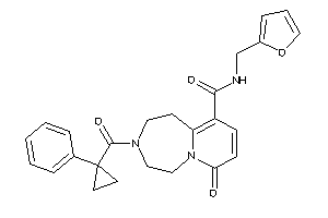 Image of N-(2-furfuryl)-7-keto-3-(1-phenylcyclopropanecarbonyl)-1,2,4,5-tetrahydropyrido[2,1-g][1,4]diazepine-10-carboxamide