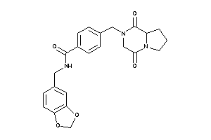 4-[(1,4-diketo-6,7,8,8a-tetrahydro-3H-pyrrolo[1,2-a]pyrazin-2-yl)methyl]-N-piperonyl-benzamide
