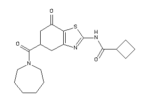 N-[5-(azepane-1-carbonyl)-7-keto-5,6-dihydro-4H-1,3-benzothiazol-2-yl]cyclobutanecarboxamide