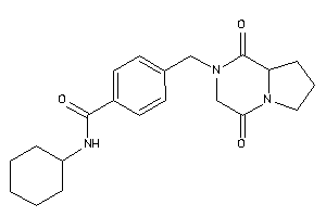 Image of N-cyclohexyl-4-[(1,4-diketo-6,7,8,8a-tetrahydro-3H-pyrrolo[1,2-a]pyrazin-2-yl)methyl]benzamide