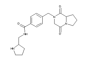 Image of 4-[(1,4-diketo-6,7,8,8a-tetrahydro-3H-pyrrolo[1,2-a]pyrazin-2-yl)methyl]-N-(pyrrolidin-2-ylmethyl)benzamide