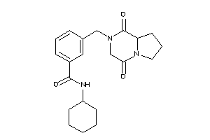 Image of N-cyclohexyl-3-[(1,4-diketo-6,7,8,8a-tetrahydro-3H-pyrrolo[1,2-a]pyrazin-2-yl)methyl]benzamide