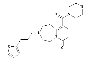Image of 3-[3-(2-furyl)allyl]-10-(thiomorpholine-4-carbonyl)-1,2,4,5-tetrahydropyrido[2,1-g][1,4]diazepin-7-one