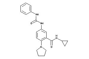 N-cyclopropyl-5-(phenylcarbamoylamino)-2-pyrrolidino-benzamide