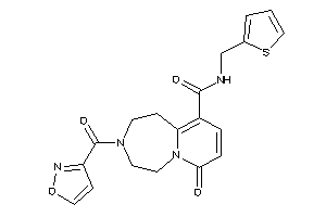 Image of 3-(isoxazole-3-carbonyl)-7-keto-N-(2-thenyl)-1,2,4,5-tetrahydropyrido[2,1-g][1,4]diazepine-10-carboxamide