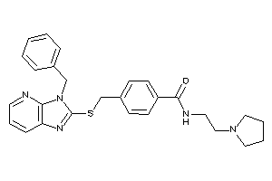 4-[[(3-benzylimidazo[4,5-b]pyridin-2-yl)thio]methyl]-N-(2-pyrrolidinoethyl)benzamide