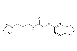 N-(3-pyrazol-1-ylpropyl)-2-(1-pyrindan-2-ylthio)acetamide