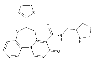 Image of 9-keto-N-(pyrrolidin-2-ylmethyl)-6-(2-thienyl)-6,7-dihydropyrido[2,1-d][1,5]benzothiazepine-8-carboxamide