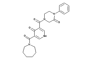 4-[5-(azepane-1-carbonyl)-4-keto-1H-pyridine-3-carbonyl]-1-phenyl-piperazin-2-one