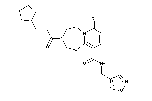 Image of 3-(3-cyclopentylpropanoyl)-N-(furazan-3-ylmethyl)-7-keto-1,2,4,5-tetrahydropyrido[2,1-g][1,4]diazepine-10-carboxamide