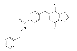 Image of 4-[(5,8-diketo-1,3,6,8a-tetrahydrothiazolo[3,4-a]pyrazin-7-yl)methyl]-N-phenethyl-benzamide
