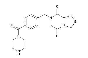 Image of 7-[4-(piperazine-1-carbonyl)benzyl]-1,3,6,8a-tetrahydrothiazolo[3,4-a]pyrazine-5,8-quinone