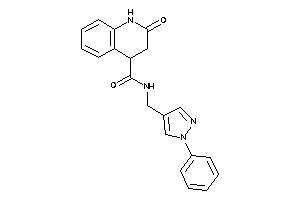 Image of 2-keto-N-[(1-phenylpyrazol-4-yl)methyl]-3,4-dihydro-1H-quinoline-4-carboxamide
