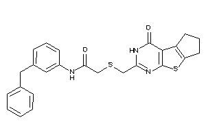 N-(3-benzylphenyl)-2-[(ketoBLAHyl)methylthio]acetamide