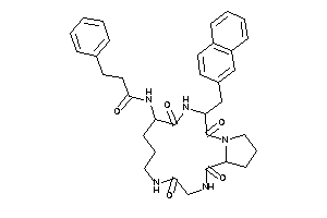 3-phenyl-N-[2,5,11,14-tetraketo-3-(2-naphthylmethyl)-1,4,10,13-tetrazabicyclo[13.3.0]octadecan-6-yl]propionamide