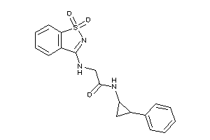 2-[(1,1-diketo-1,2-benzothiazol-3-yl)amino]-N-(2-phenylcyclopropyl)acetamide