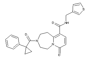 Image of 7-keto-3-(1-phenylcyclopropanecarbonyl)-N-(3-thenyl)-1,2,4,5-tetrahydropyrido[2,1-g][1,4]diazepine-10-carboxamide