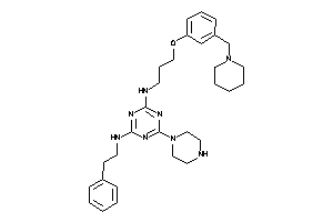 Image of Phenethyl-[4-piperazino-6-[3-[3-(piperidinomethyl)phenoxy]propylamino]-s-triazin-2-yl]amine