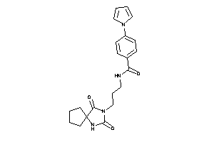 Image of N-[3-(2,4-diketo-1,3-diazaspiro[4.4]nonan-3-yl)propyl]-4-pyrrol-1-yl-benzamide