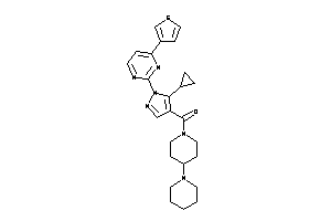 Image of [5-cyclopropyl-1-[4-(3-thienyl)pyrimidin-2-yl]pyrazol-4-yl]-(4-piperidinopiperidino)methanone