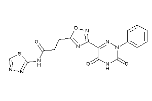 3-[3-(3,5-diketo-2-phenyl-1,2,4-triazin-6-yl)-1,2,4-oxadiazol-5-yl]-N-(1,3,4-thiadiazol-2-yl)propionamide