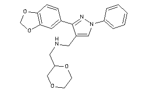 [3-(1,3-benzodioxol-5-yl)-1-phenyl-pyrazol-4-yl]methyl-(1,4-dioxan-2-ylmethyl)amine