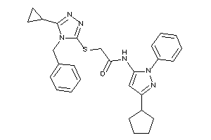 Image of 2-[(4-benzyl-5-cyclopropyl-1,2,4-triazol-3-yl)thio]-N-(5-cyclopentyl-2-phenyl-pyrazol-3-yl)acetamide