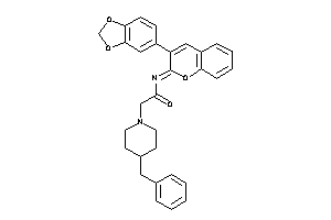 Image of N-[3-(1,3-benzodioxol-5-yl)chromen-2-ylidene]-2-(4-benzylpiperidino)acetamide