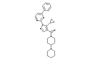 Image of [5-cyclopropyl-1-(4-phenylpyrimidin-2-yl)pyrazol-4-yl]-(4-piperidinopiperidino)methanone