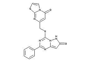Image of 7-[[(7-keto-2-phenyl-6H-pyrazolo[1,5-a][1,3,5]triazin-4-yl)thio]methyl]thiazolo[3,2-a]pyrimidin-5-one