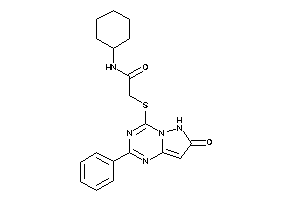 Image of N-cyclohexyl-2-[(7-keto-2-phenyl-6H-pyrazolo[1,5-a][1,3,5]triazin-4-yl)thio]acetamide
