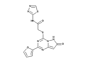 2-[[2-(2-furyl)-7-keto-6H-pyrazolo[1,5-a][1,3,5]triazin-4-yl]thio]-N-(1,3,4-thiadiazol-2-yl)acetamide