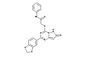 2-[[2-(1,3-benzodioxol-5-yl)-7-keto-6H-pyrazolo[1,5-a][1,3,5]triazin-4-yl]thio]-N-phenyl-acetamide
