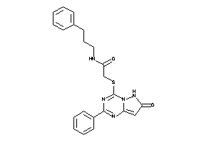 Image of 2-[(7-keto-2-phenyl-6H-pyrazolo[1,5-a][1,3,5]triazin-4-yl)thio]-N-(3-phenylpropyl)acetamide