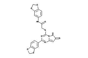 Image of N-(1,3-benzodioxol-5-yl)-2-[[2-(1,3-benzodioxol-5-yl)-7-keto-6H-pyrazolo[1,5-a][1,3,5]triazin-4-yl]thio]acetamide