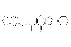 Image of 5-keto-2-piperidino-N-piperonyl-[1,3,4]thiadiazolo[3,2-a]pyrimidine-6-carboxamide