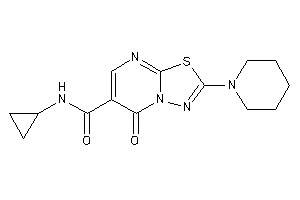 Image of N-cyclopropyl-5-keto-2-piperidino-[1,3,4]thiadiazolo[3,2-a]pyrimidine-6-carboxamide